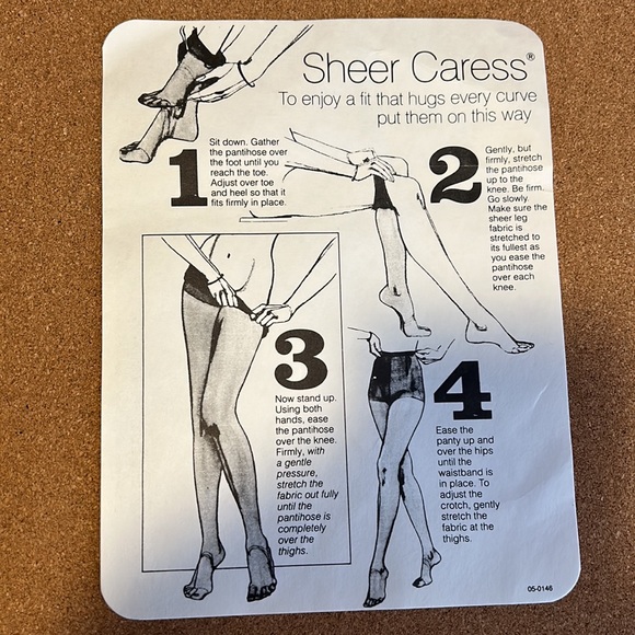 Vintage Sheer Control Top Pantyhose size long bone 81 shiny size M - Picture 13 of 17